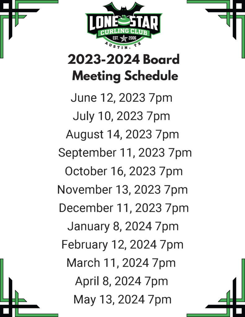 2023-2024 Board Meeting Schedule